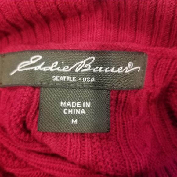 Eddie Bauer cable knit cowl neck sweater. - Picture 5 of 6